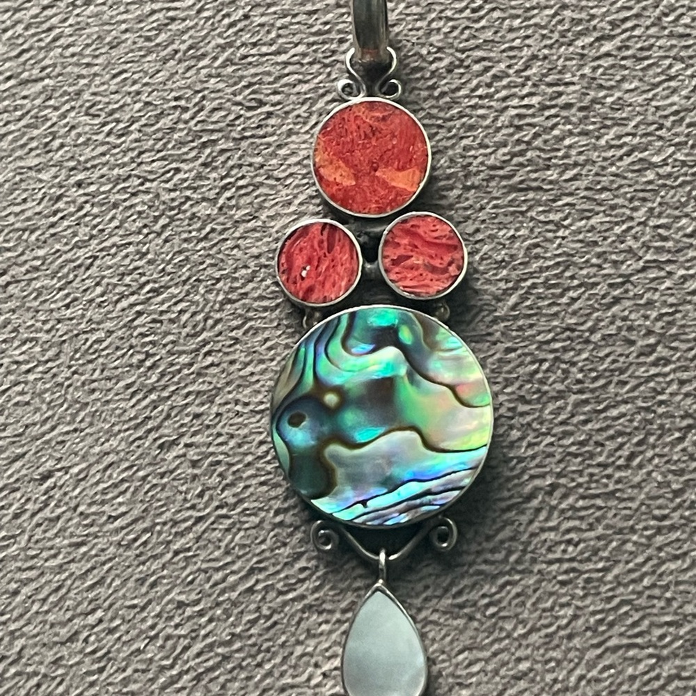 Sterling Silver and Abalone Pendant Necklace